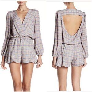 Line & Dot Tie Dye Open Back Romper Size L NWT